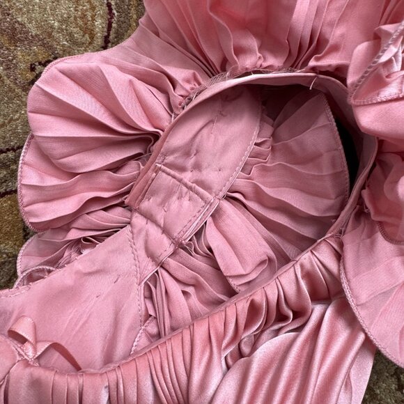 Mac Duggal Satin Fit and Flare Gown with Sweetheart Neckline Ruffle Cap Sleeves - Picture 10 of 10